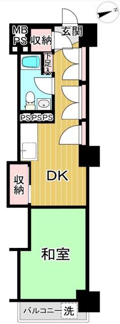 多摩川フラワーマンション(1DK/1階)の間取り写真