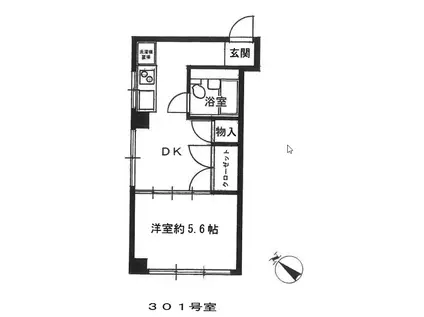 スカイライト安浦4(1DK/3階)の間取り写真