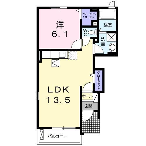 エスペランサI(1LDK/1階)の間取り写真