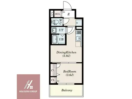 サムティ福島RUFLE(1DK/9階)の間取り写真