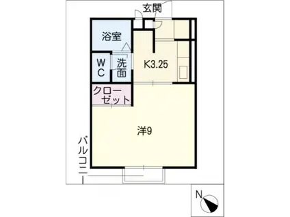 シンフォニースクエアー(1K/2階)の間取り写真