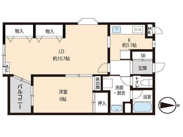 コスモ戸田アーバンハイム(1LDK/1階)の間取り写真