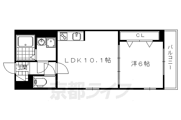 めぞん北山II(1LDK/1階)の間取り写真