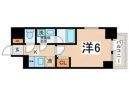 リヴェント難波ウエスト(1K/7階)の間取り写真