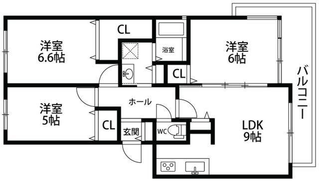 パスト大宮(3LDK/3階)の間取り写真