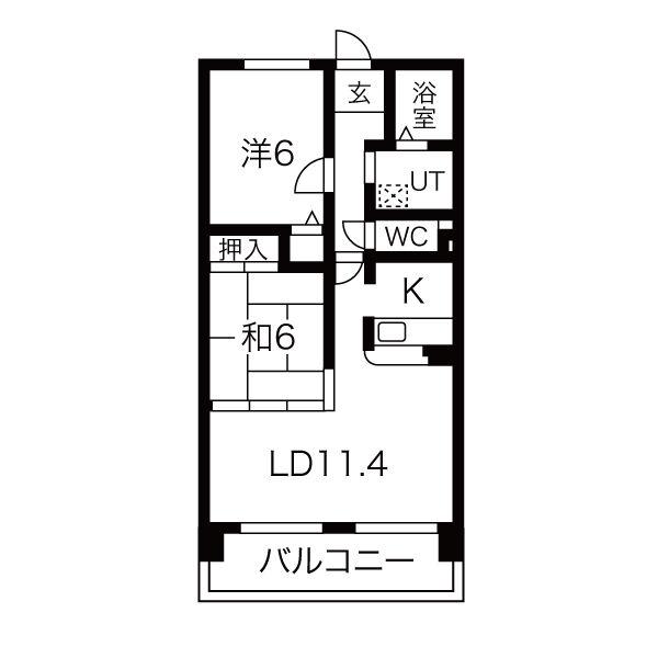 アネックス稲沢駅前(2LDK/2階)の間取り写真