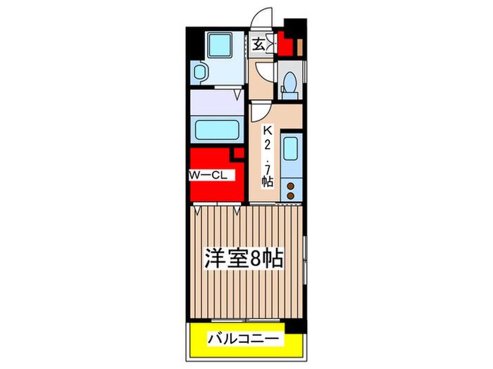 アルベ-ル向ヶ丘(1K/1階)の間取り写真