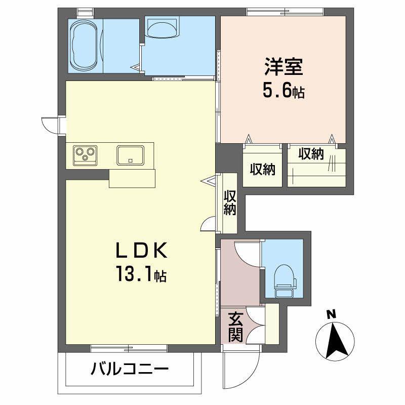 シャーメゾン ルフレ(1LDK/1階)の間取り写真