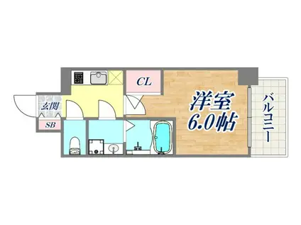 エスリード神戸大倉山ヒルズ(1K/3階)の間取り写真