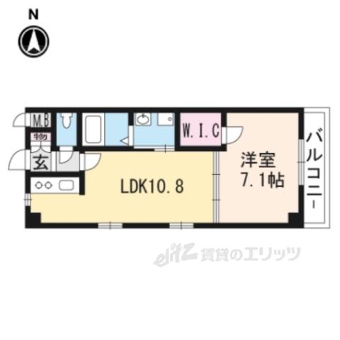アシェンダ石山Ⅱ(1LDK/4階)の間取り写真