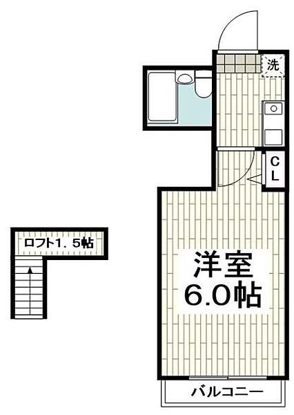 ヒルズ鶴間(1K/3階)の間取り写真