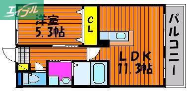 プレゼンス白石(1LDK/1階)の間取り写真