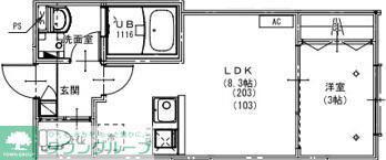 KEIAI RESIDENCE 西所沢III(1LDK/2階)の間取り写真