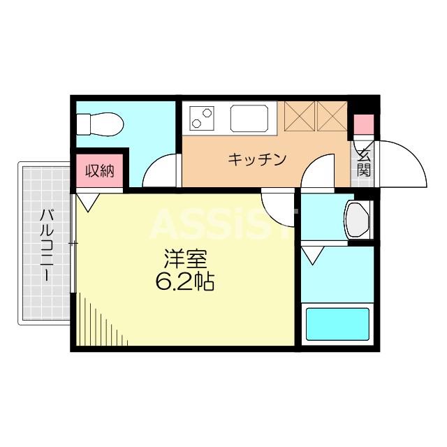 プライムレジデント(1K/2階)の間取り写真