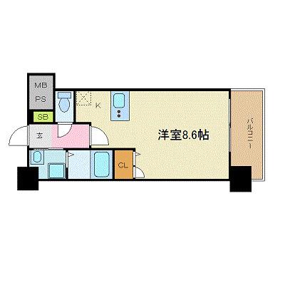 GREENTRAILPARK NISHIGAWA(1K/3階)の間取り写真