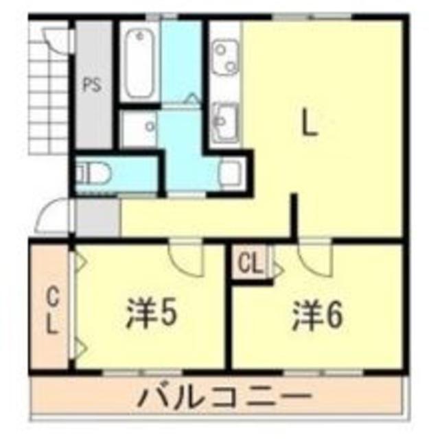 高津橋農住団地C棟(2LDK/4階)の間取り写真