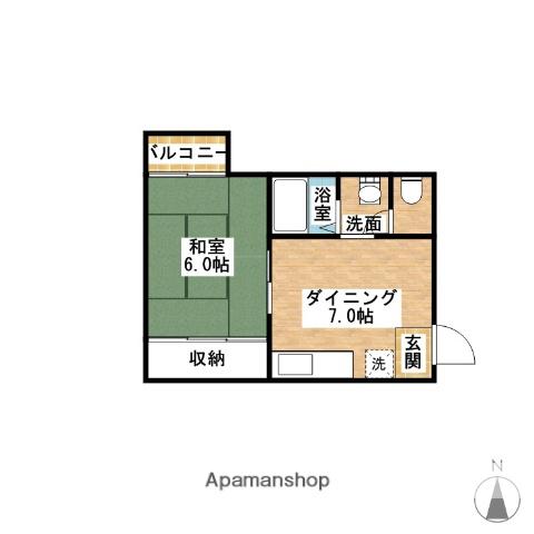 ベルA.Sコーポ(1DK/1階)の間取り写真