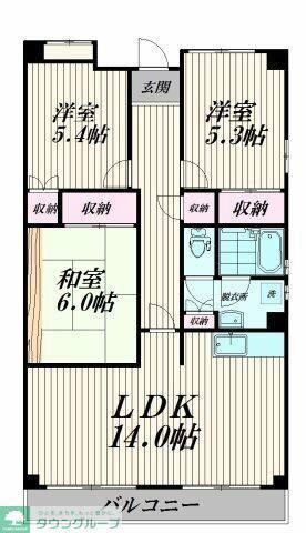 フラットフォーレスト(3LDK/13階)の間取り写真