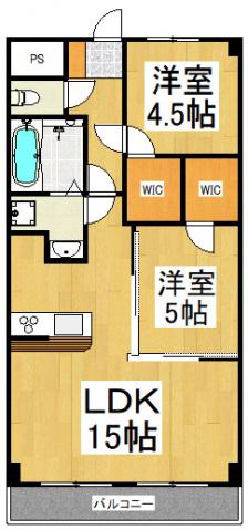 テルプシコレ東村山(2LDK/5階)の間取り写真