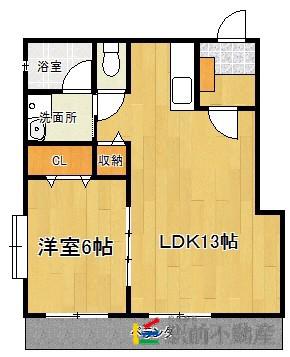駅前本社ビル(1LDK/4階)の間取り写真