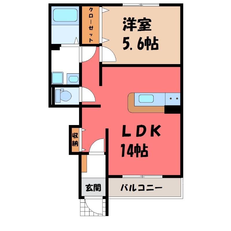 イル ソーレ(1LDK/1階)の間取り写真