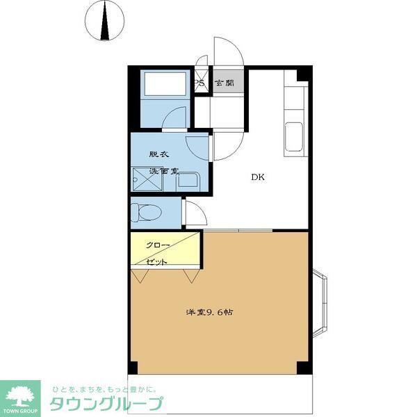 アミークス・I(1DK/2階)の間取り写真