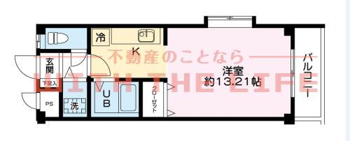 プレアール東合川(1K/3階)の間取り写真