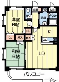 パディーフィールド21(2LDK/3階)の間取り写真
