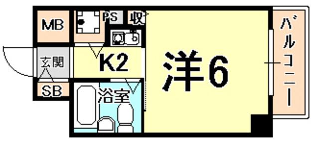 メゾンメリメ(1K/4階)の間取り写真