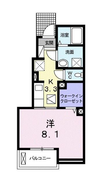 シャンテ・クレール(1K/1階)の間取り写真