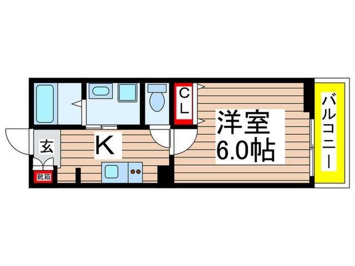 MELDIA八千代台II(1K/1階)の間取り写真