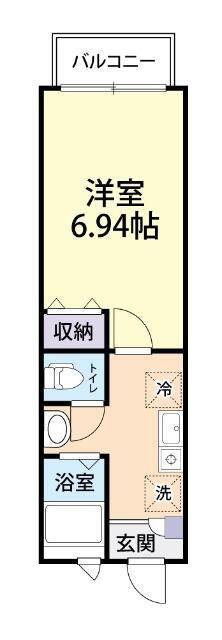 モンターニャ土呂(1K/1階)の間取り写真