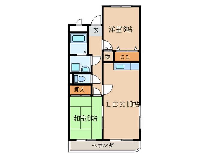 FRIEDEN SATO(2LDK/3階)の間取り写真