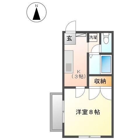 スマイルY&K(1K/2階)の間取り写真