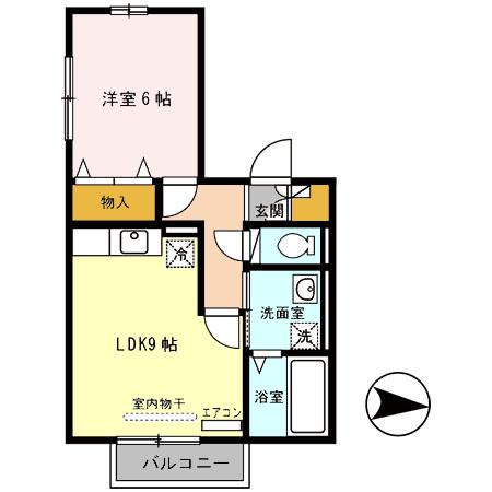 第7ウエスタンハイツ(1LDK/2階)の間取り写真