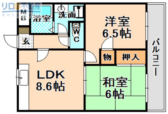 サライ西野(2LDK/3階)の間取り写真