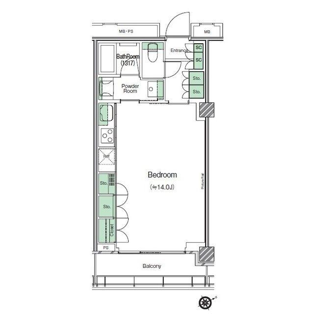 SHIBUYACAST. APARTMENT(ワンルーム/15階)の間取り写真