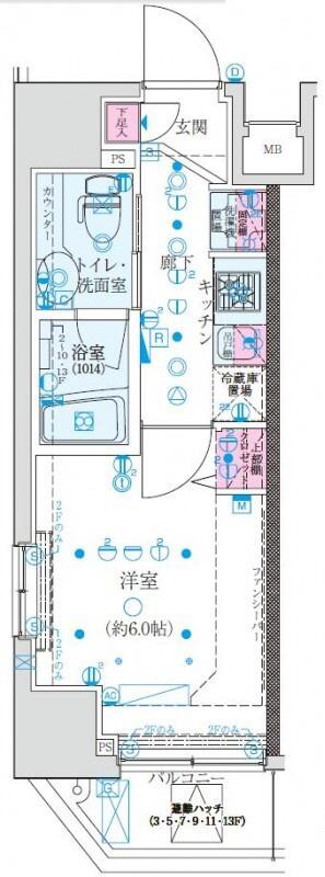 クレイシア巣鴨駅前(1K/3階)の間取り写真
