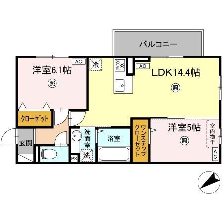 D-ROOM パレットハウス(2LDK/3階)の間取り写真