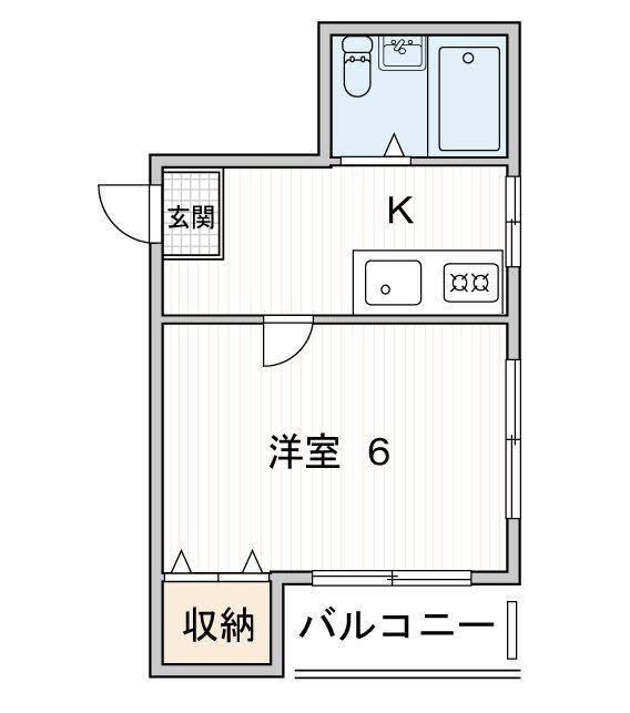 ウィルコート(1K/2階)の間取り写真
