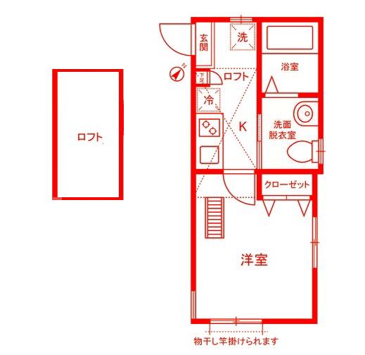 シンイ1996(1K/2階)の間取り写真