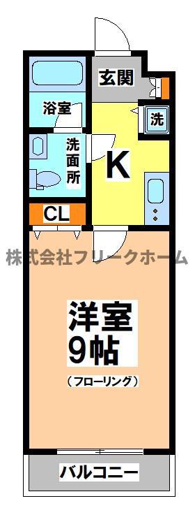 PRIMARYM(1K/2階)の間取り写真