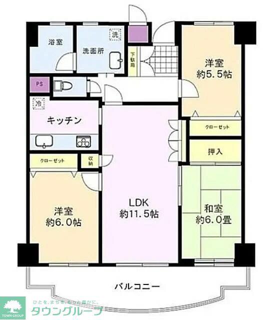 メイプルヴィラ(3LDK/2階)の間取り写真