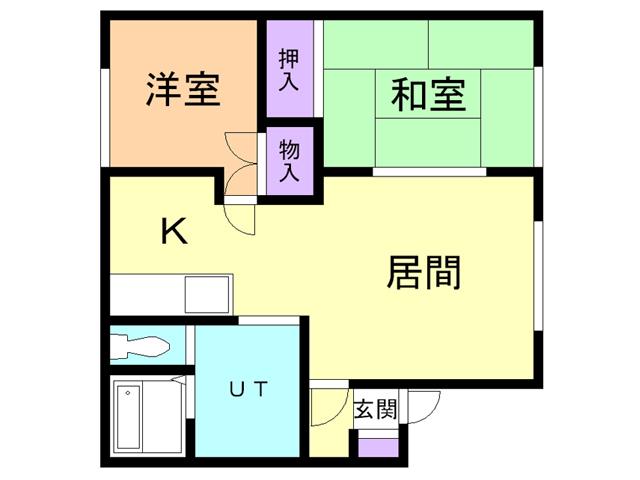 メモリー21(2DK/2階)の間取り写真