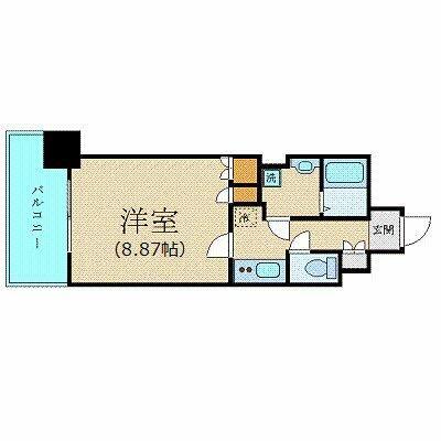 プラーズタワー東新宿ビル(1K/15階)の間取り写真