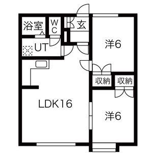ラミアール花川(2LDK/2階)の間取り写真
