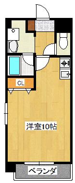 シェソワM(ワンルーム/3階)の間取り写真