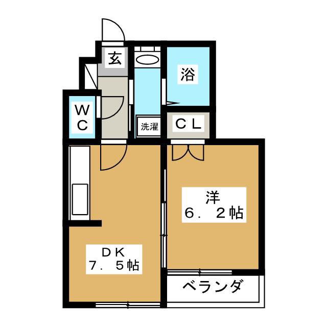 メゾンシャルモン弐番館(1DK/3階)の間取り写真