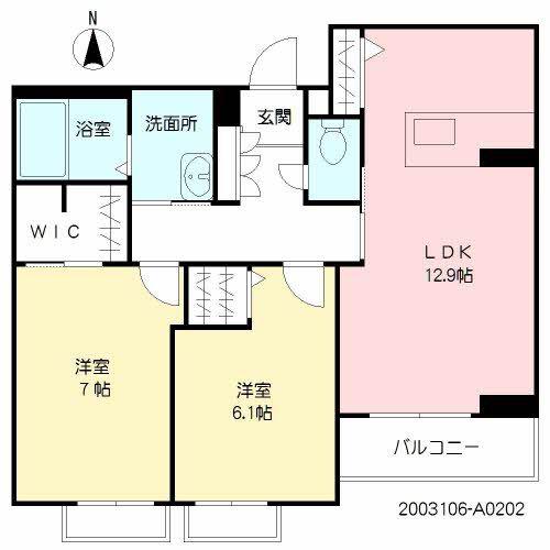 クアトロディーオガーデン(2LDK/2階)の間取り写真