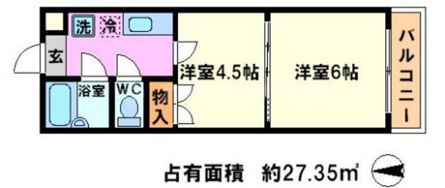 スプレール田中(2K/4階)の間取り写真